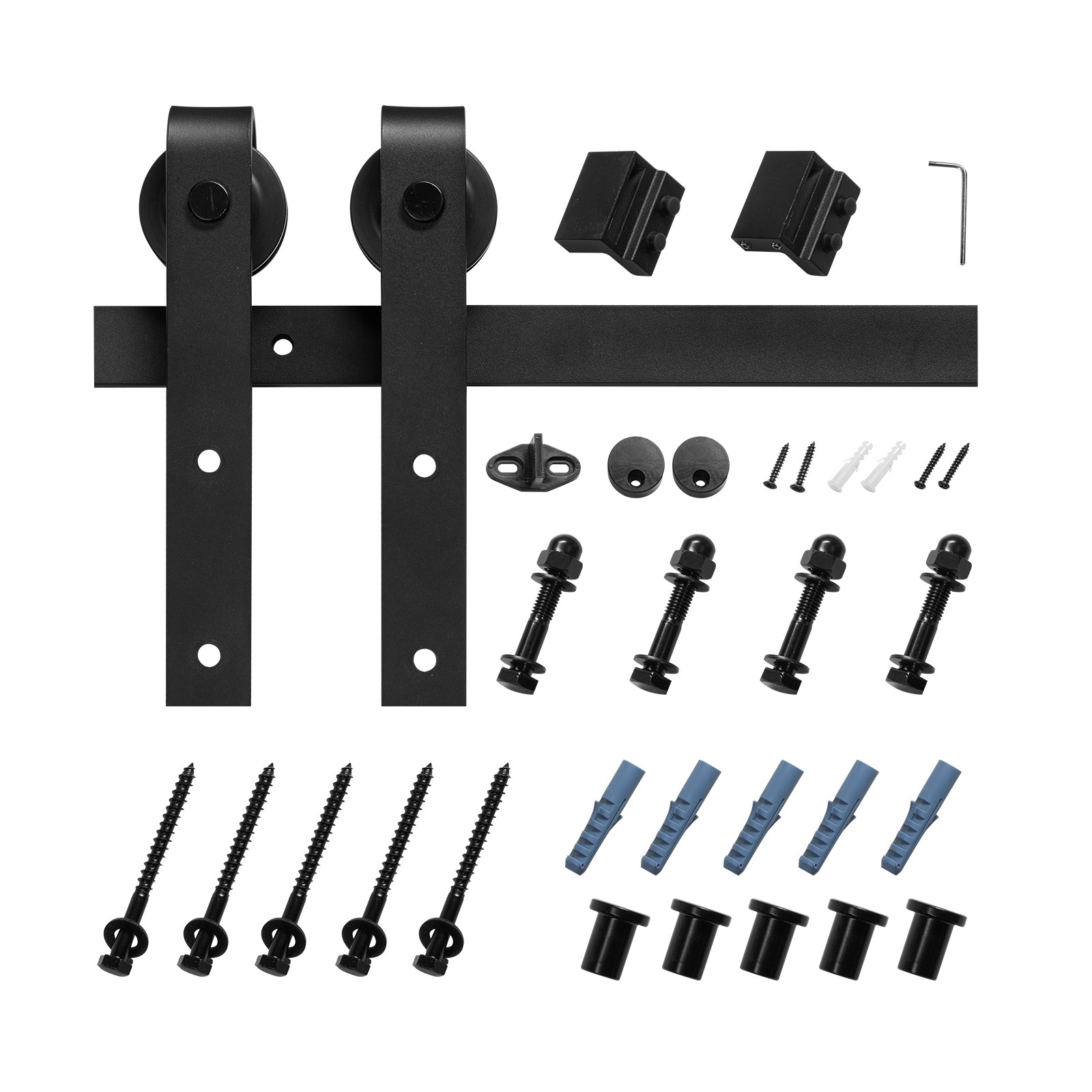 Uimoso 6.6FT Sliding Barn Door Hardware Kit for Single Door, Black Finish