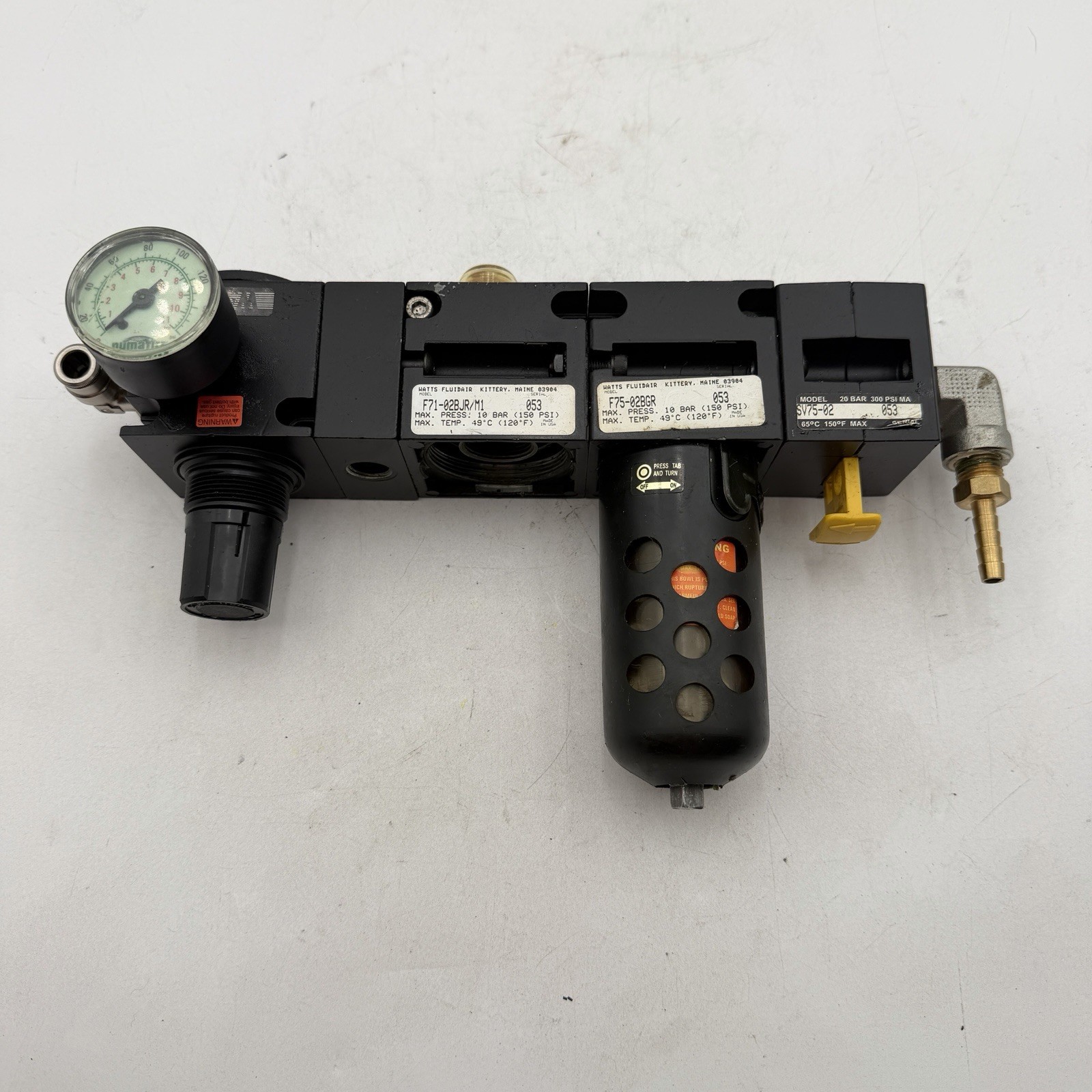 Watts Fluidair FRL 1/4" NPT Manifold • R75-02CG SV75-02 F75-02BGR • UNTESTED