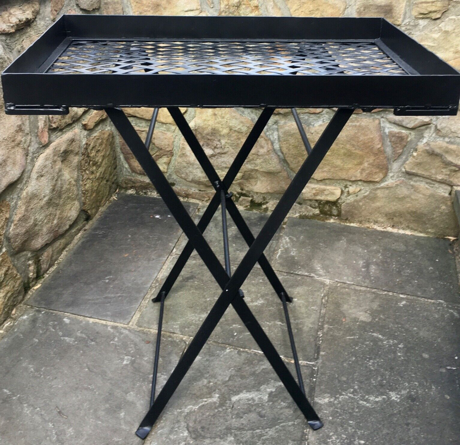 Vintage Folding Cast Iron Flower Table Restored