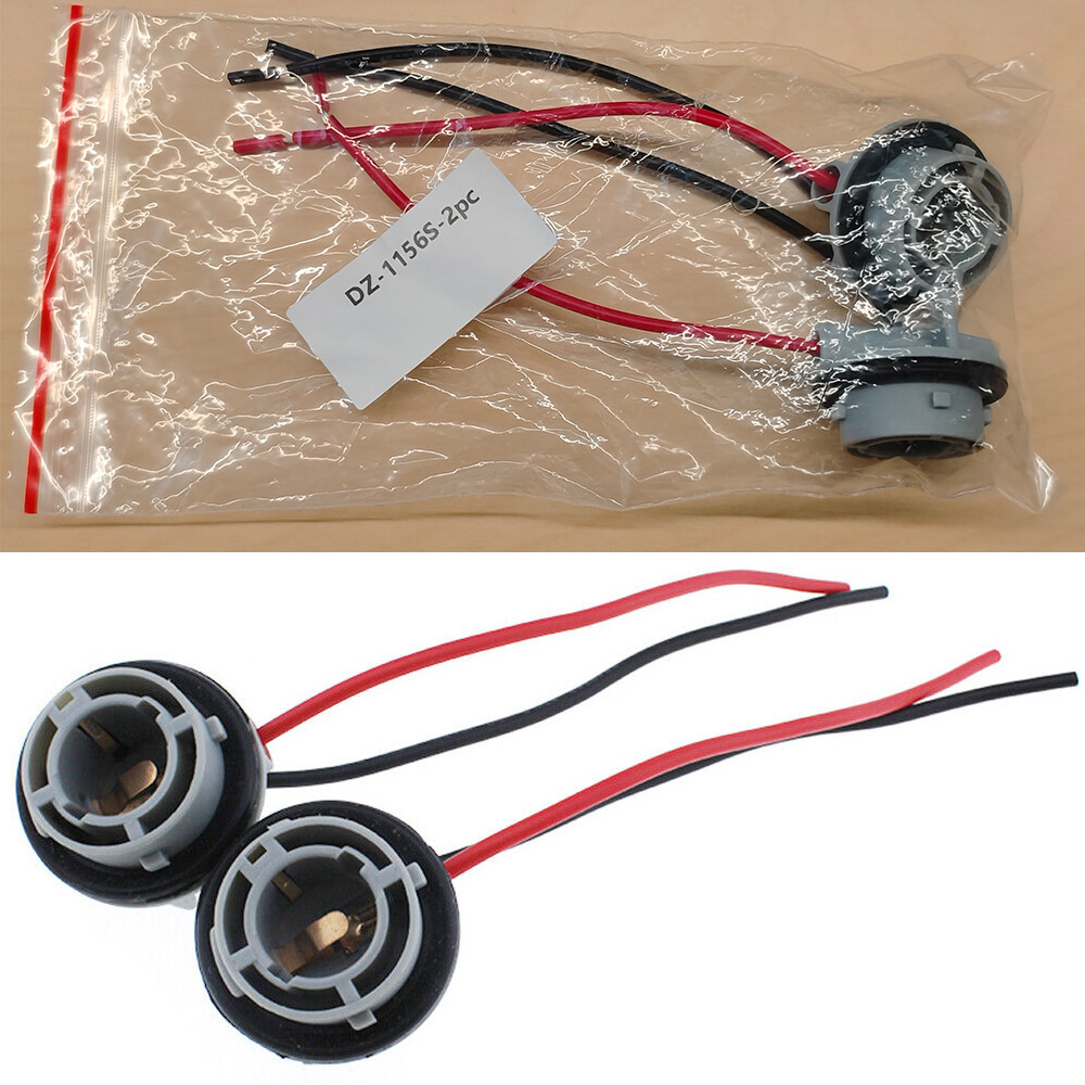 2x Universal Pigtail Wire Female Socket 1156 S Two Harness Back Up Reverse Light