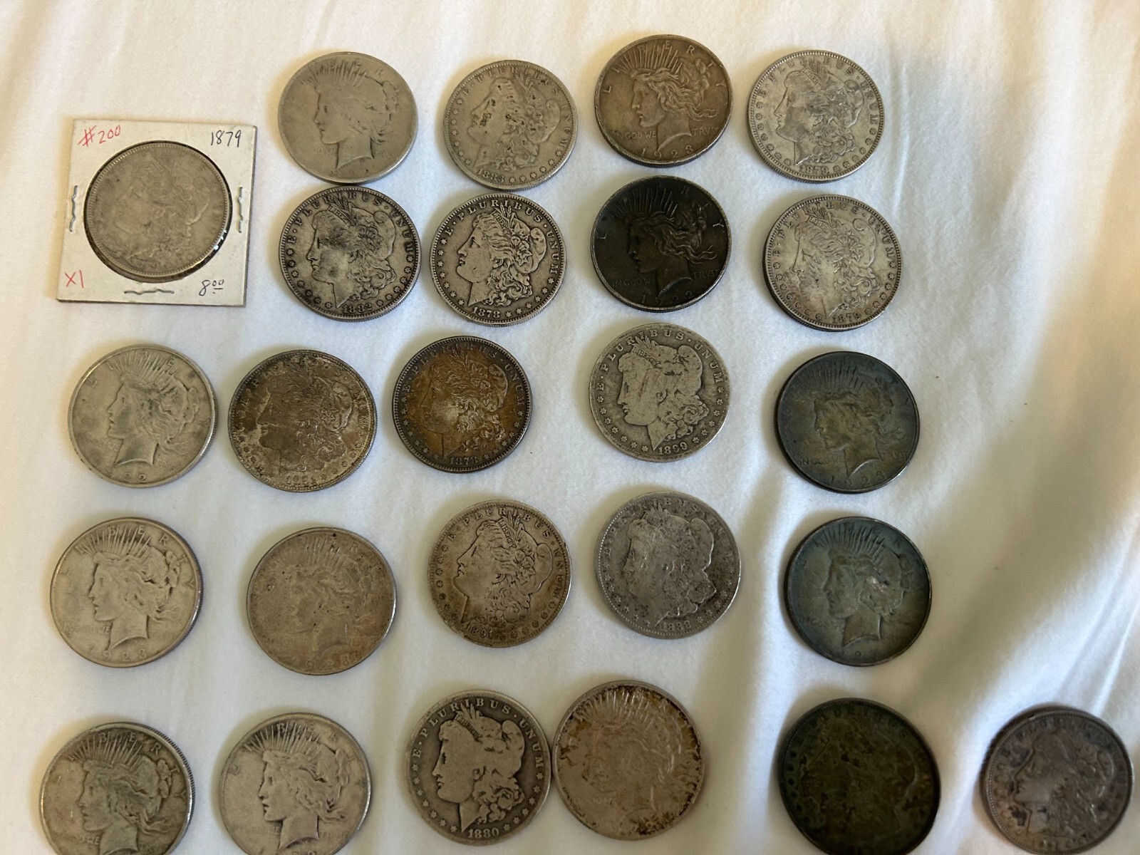Rare 25 Silver Morgan and Peace Dollar Lot Free Shipping