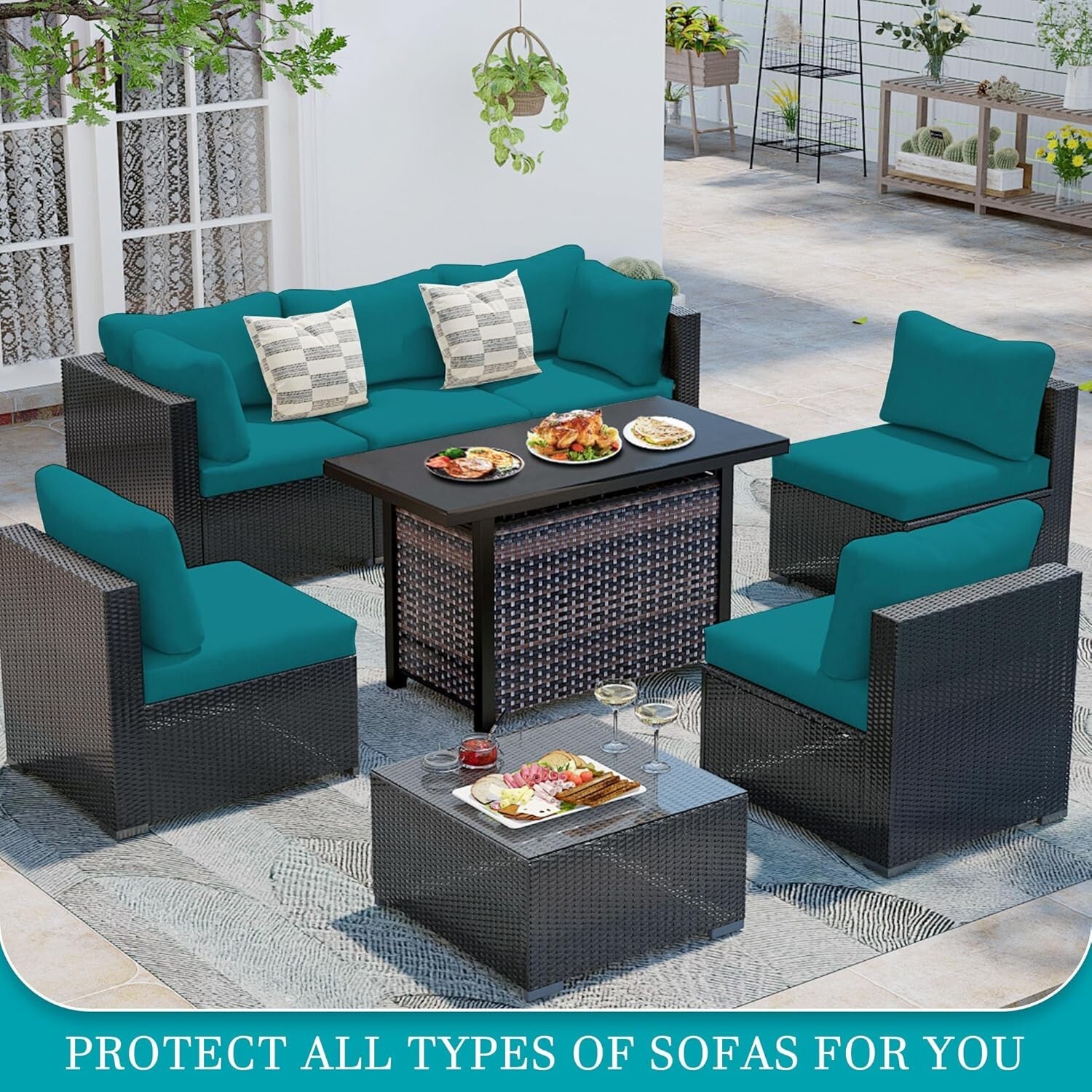 12 Pcs Stretch Patio Cushion Covers,Outdoor Couch Covers Replacement,Outdoor ...