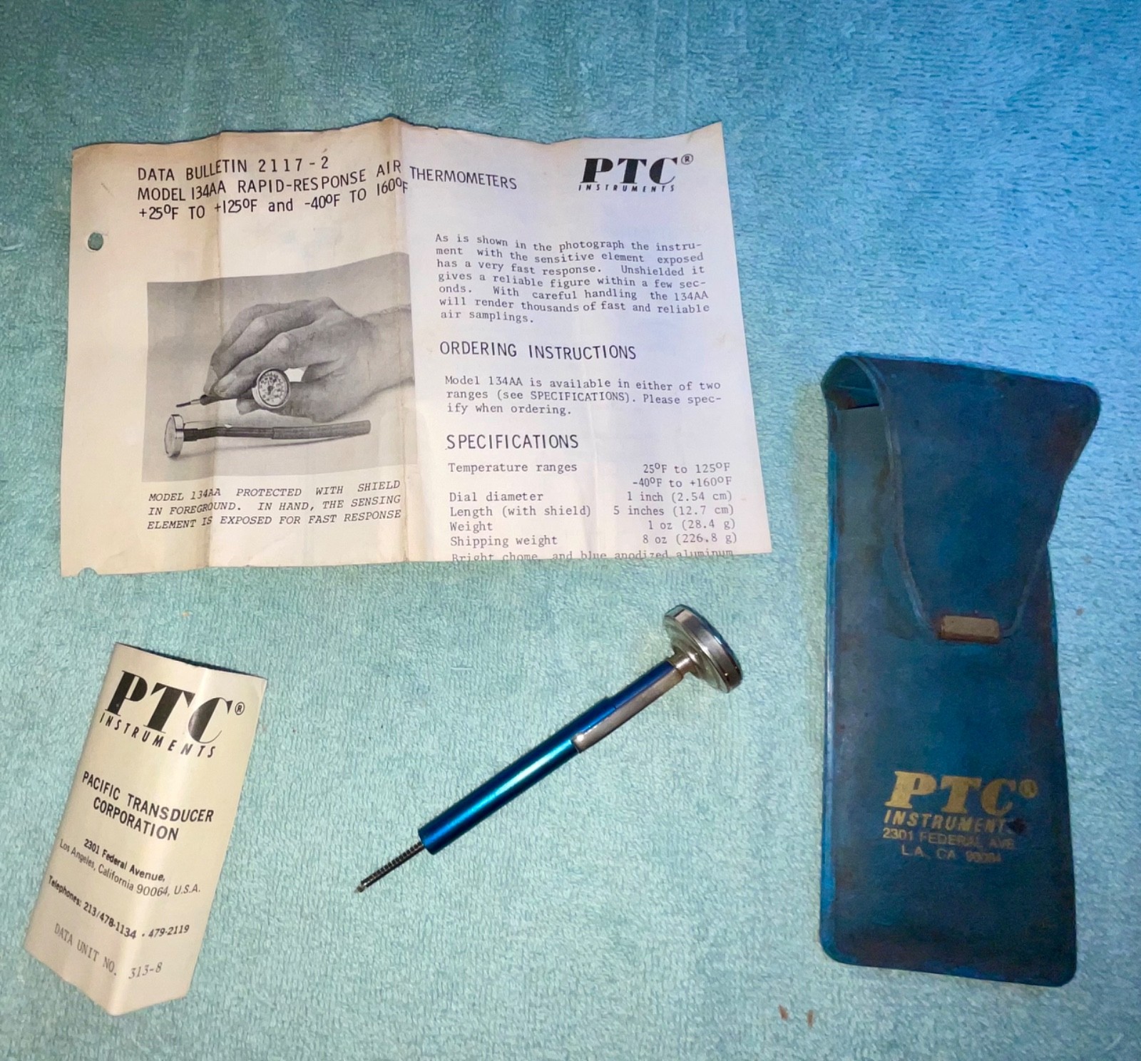 PTC Instruments No 134AA Rapid Rwsponse Air Thermometers Estate Sale