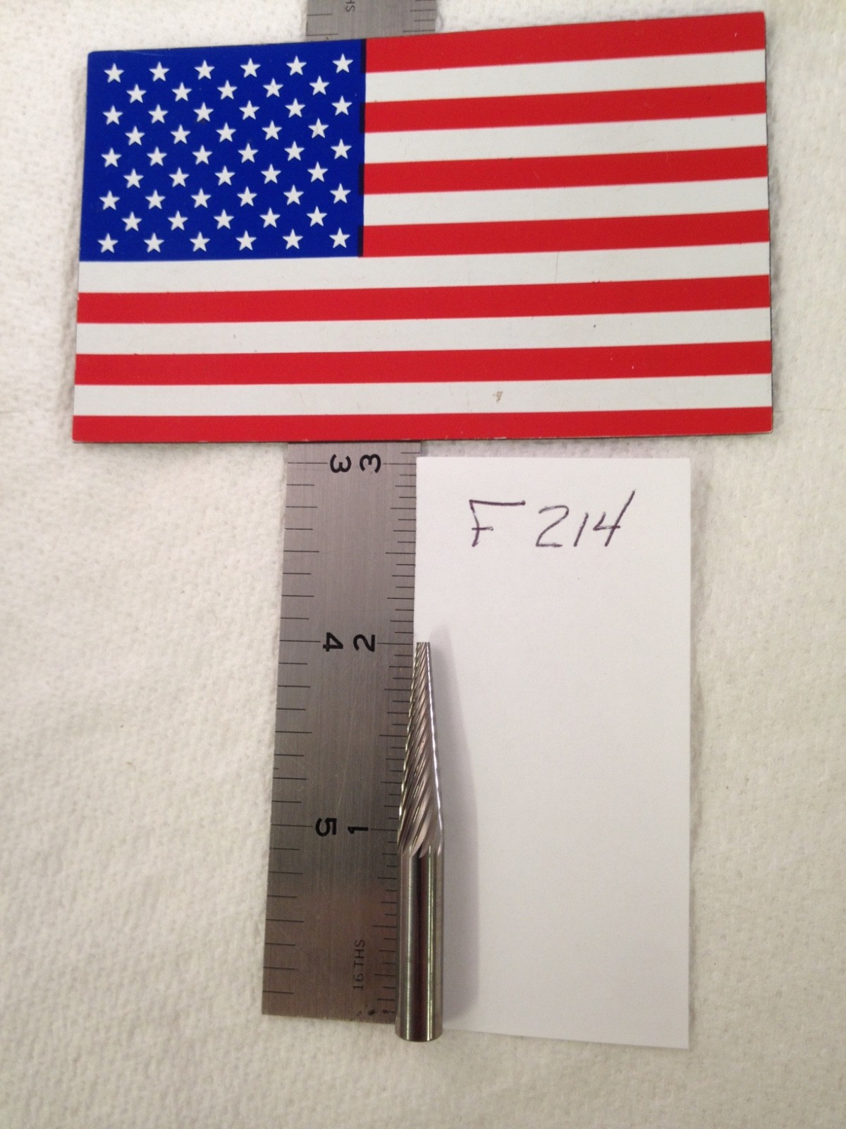 1 NEW FALCON / SGS 1/4" SHANK CARBIDE BURR SM-3 cone SINGLE CUT 1" LOC (F214)
