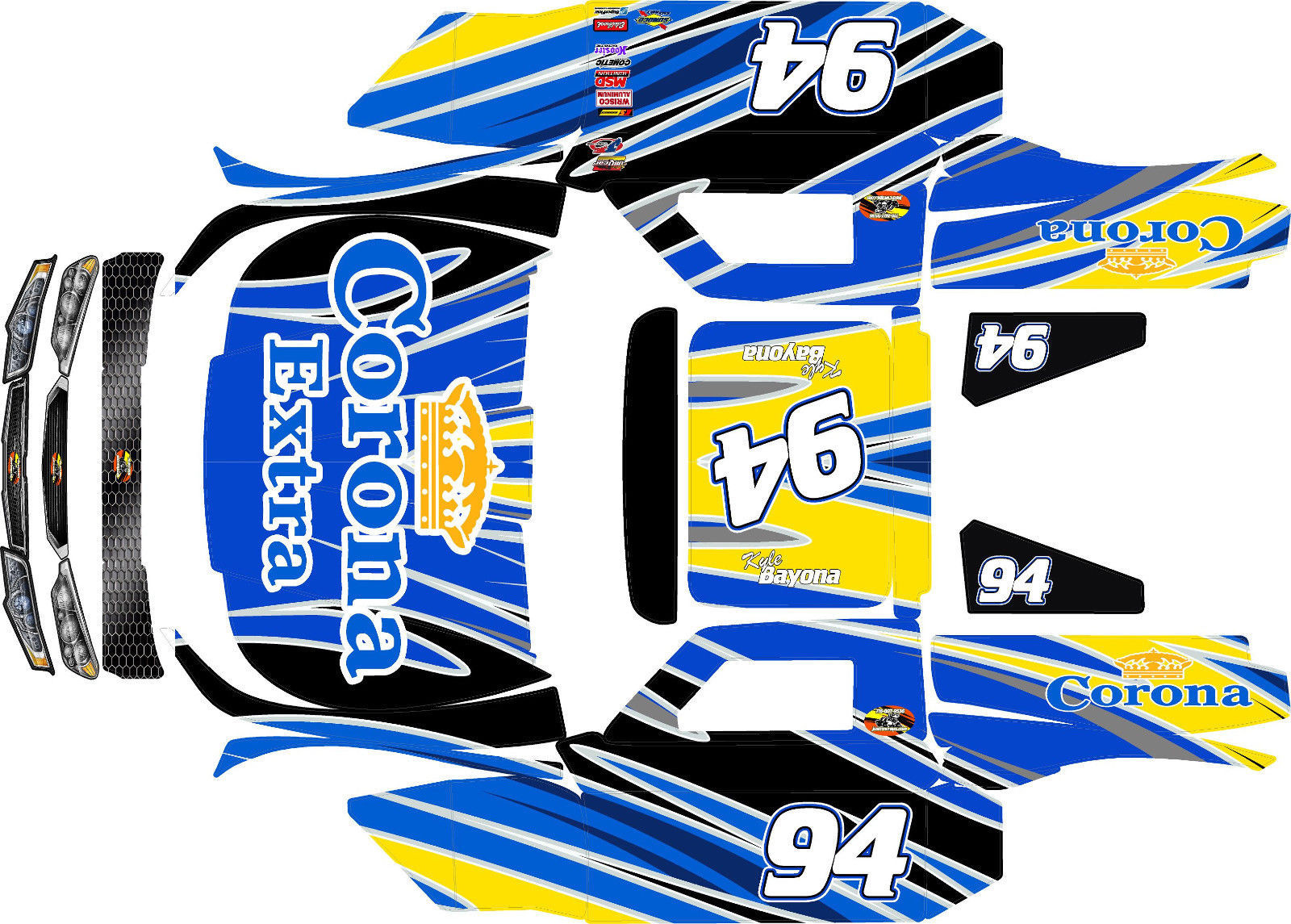 BIG FLEX Losi 5iveT 5t HPI hoonage rovan  wrap decals stickers rc wrap coronaa