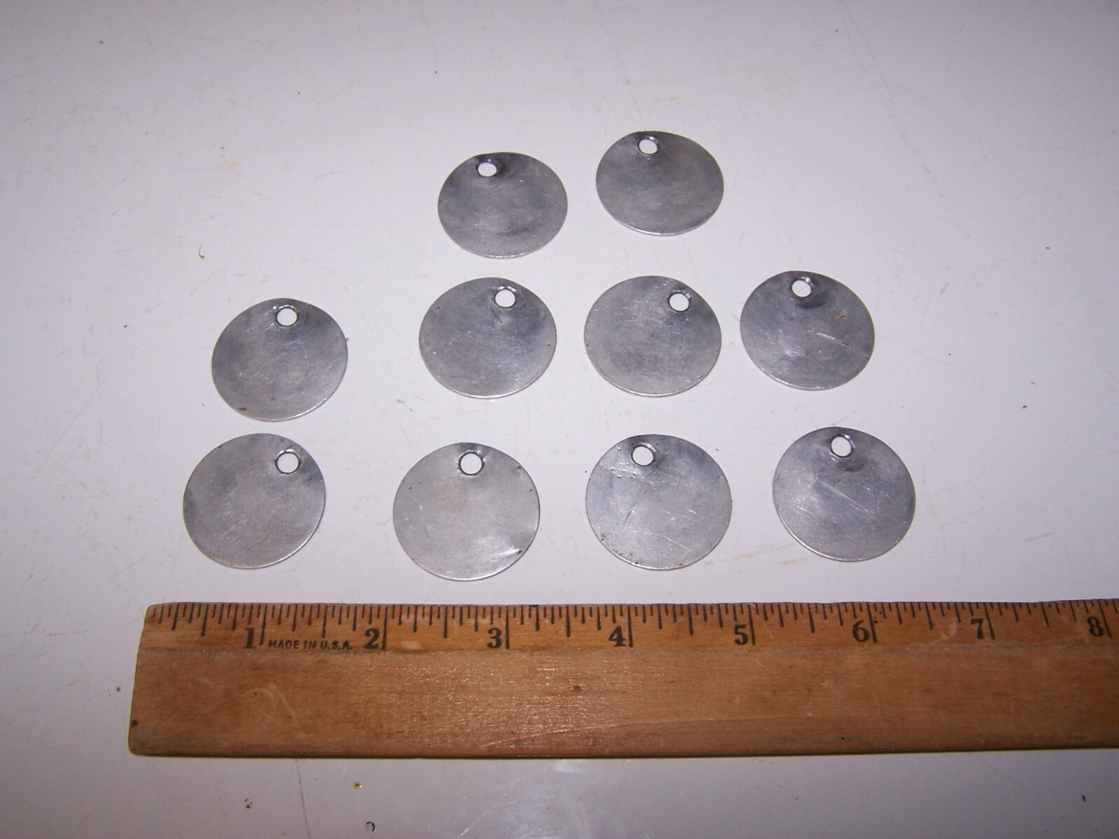 10 Vintage Aluminum #55 Tool Tags