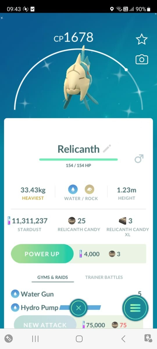 SHINY ✨ RELICANTH!!! ✨ - PKMN GO!!! - NOT REGISTERED!!!