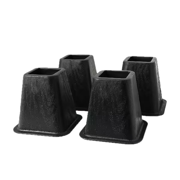 6 in. Black Bed Risers (4-Pack)
