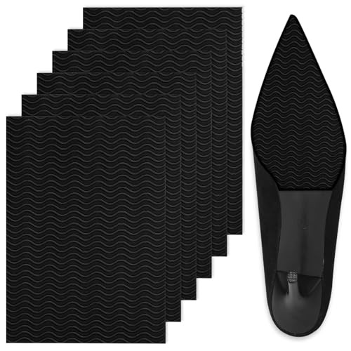 6 Pack Shoe Sole Protector - Self-Adhesive Anti-Slip Grips for High Heels Black