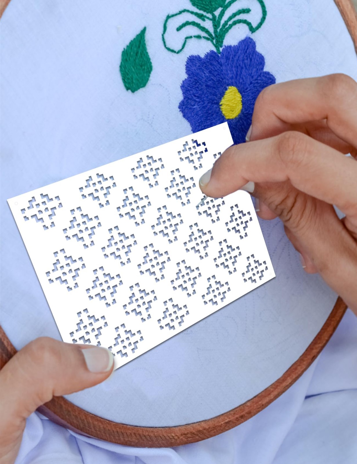20 Pcs Sashiko Stencils 8.3 x 5.9 Inch Plastic Sashiko Template Pattern Geome...