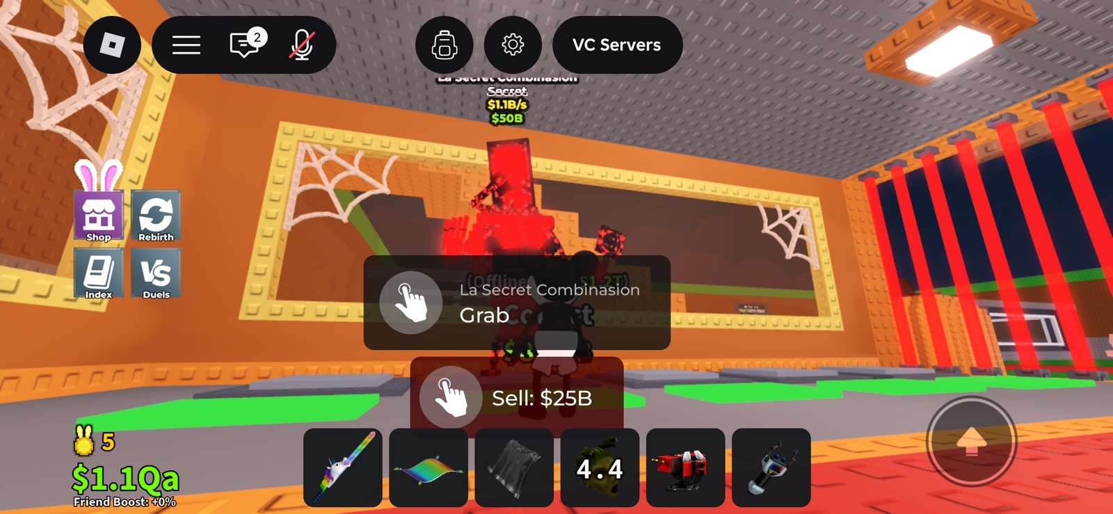 Roblox Game Asset - Gold, Friend Boost & Offline Cash Item