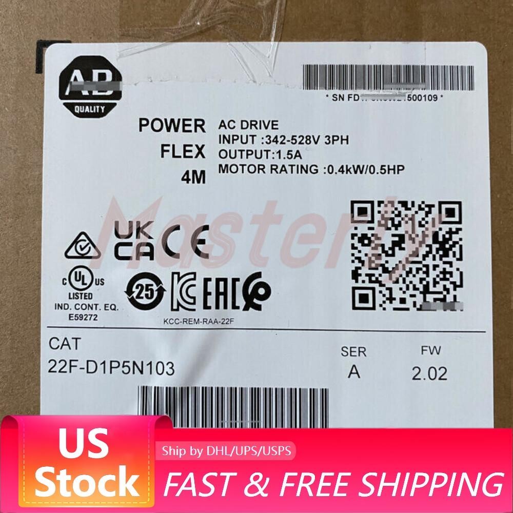 22F-D1P5N103 AB PowerFlex 4M 0.4 kW 0.5 HP AC Drive 22F-D1P5N103 NEW