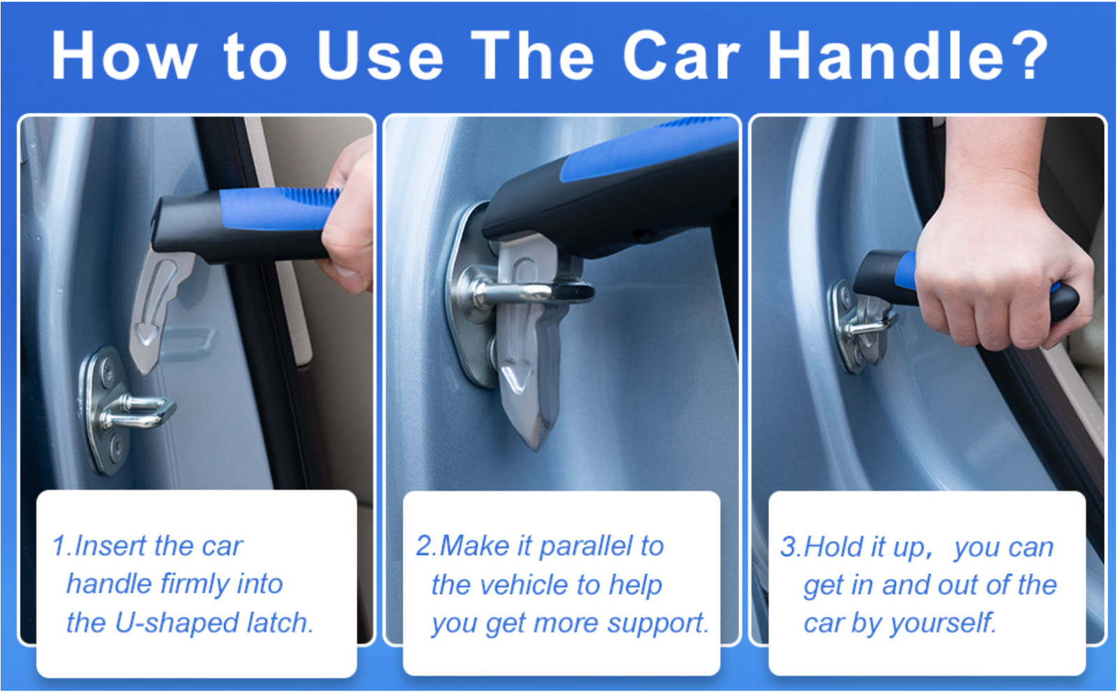 Car Door Handle for Elderly, Car Handle Assist Support for Handicapped,Blue-1Pcs