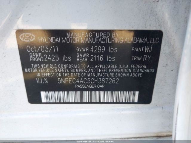 SONATA 2012 Glove Box 4930403