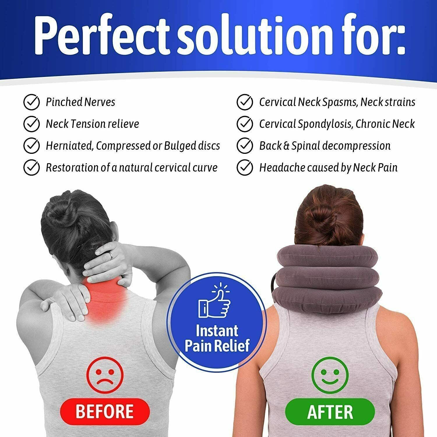 🔥🔥🔥Cervical Neck Traction Device Inflatable & Adjustable Neck Stretcher Neck