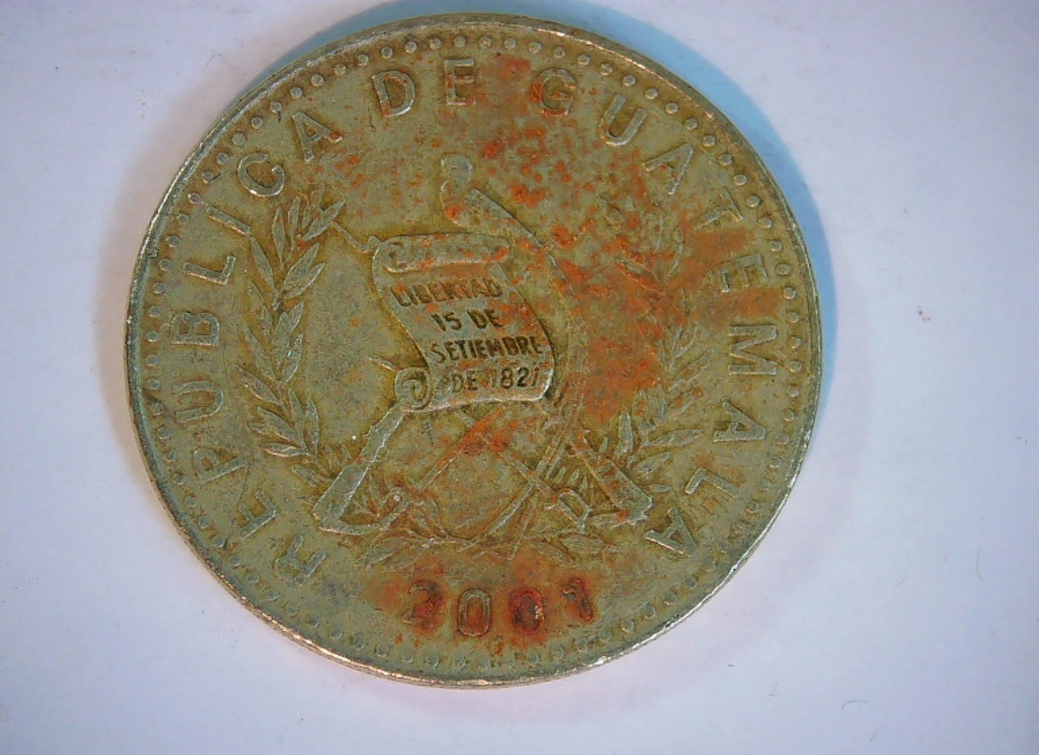 Guatemala 2001 1 Quetzal Guatemala 1 Quetzal (Peace Accords commemorative) Coin