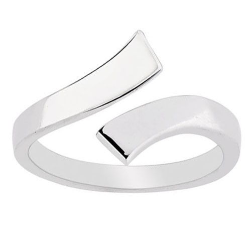 Adjustable All Shiny East West Cuff Toe Ring Solid Real 925 Sterling Silver