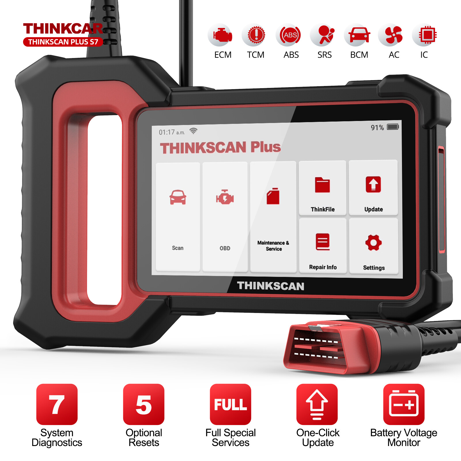 Thinkscan Plus S7 Automotive Fault Code Reader OBD2 Scanner Diagnostic Tool