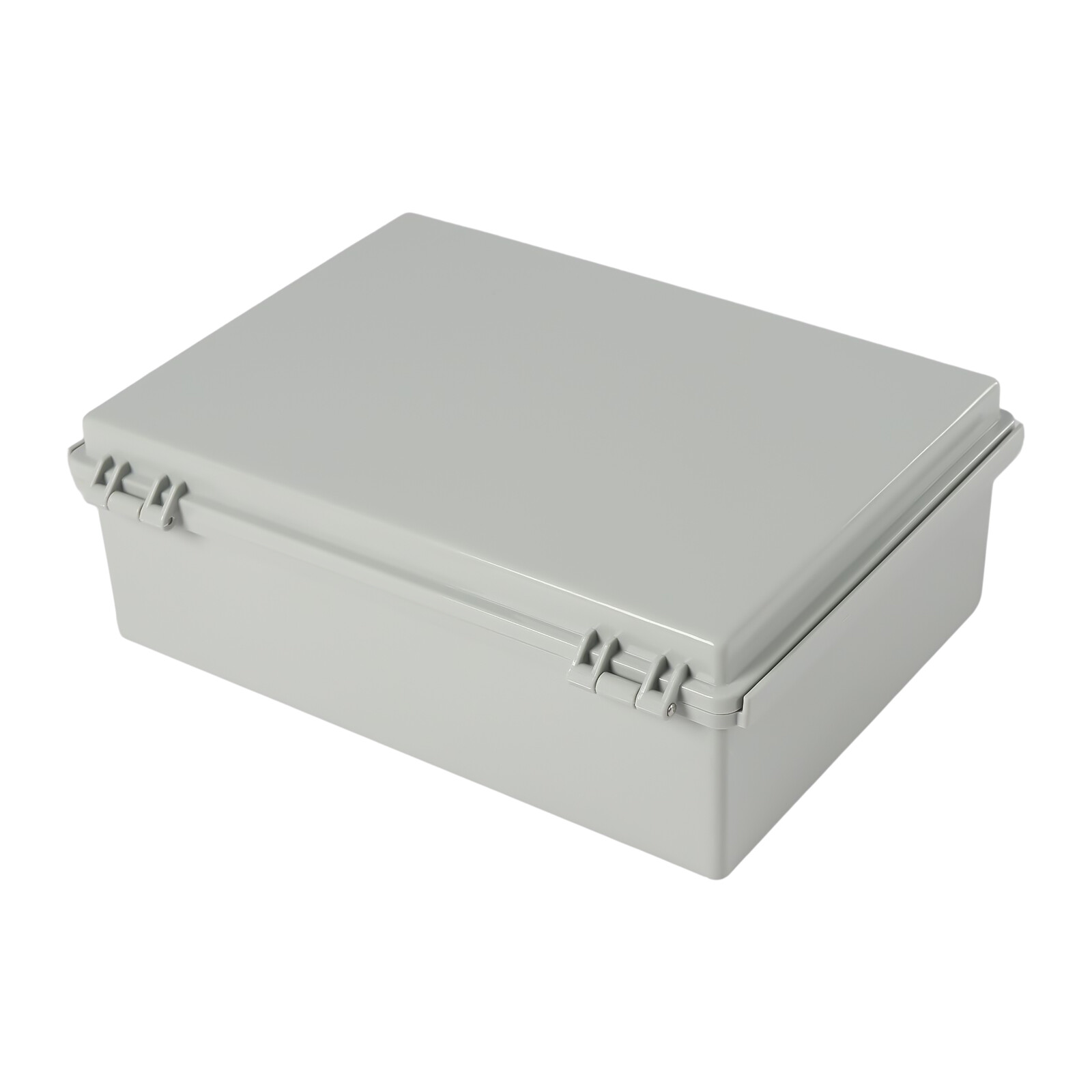 Grey Hinged Cover Latch Junction Box with Mounting Plate + Cover