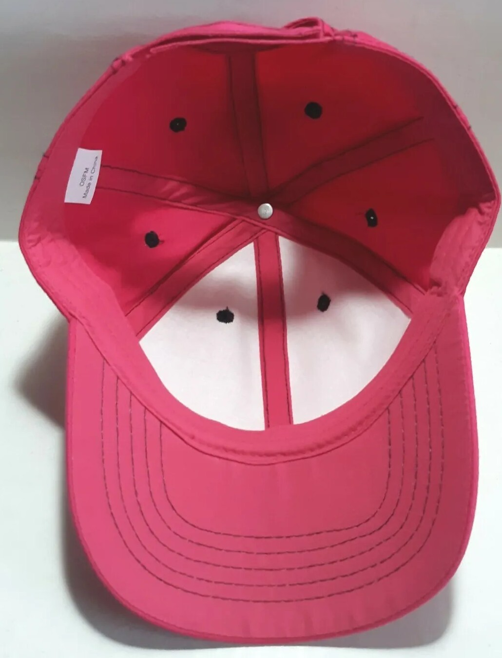 Bright Pink Ball Cap Hat Plain Strapback Adjustable Womens One Size Fits Most