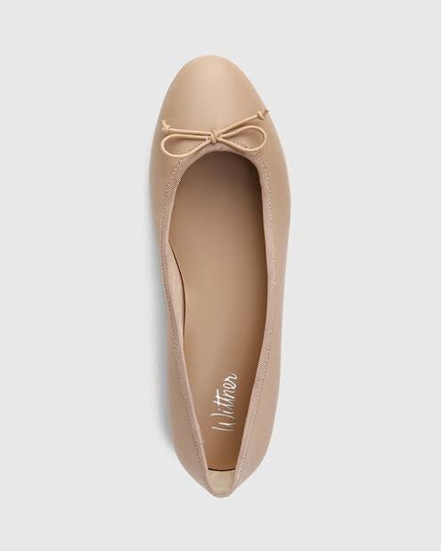 Wittner Ballet Flats Aroma Flesh Leather Au 9 40 Nude Beige Ballerina Flat $189