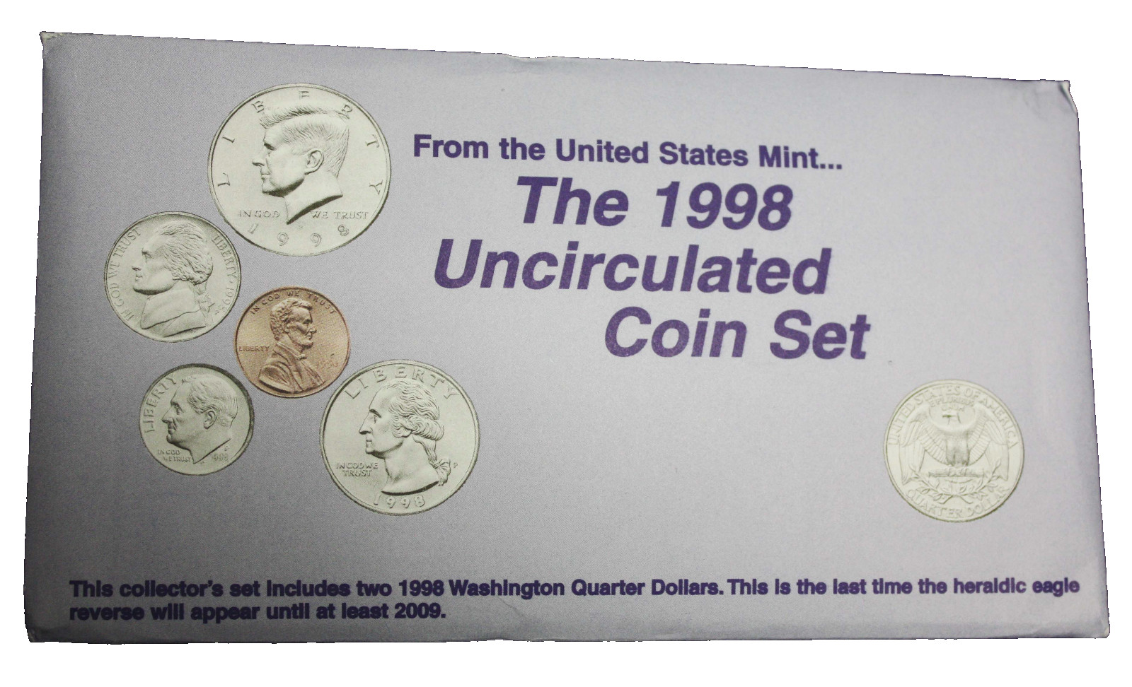 1998 US Uncirculated Mint Set | 10 Coins Original Cello | Original Envelope