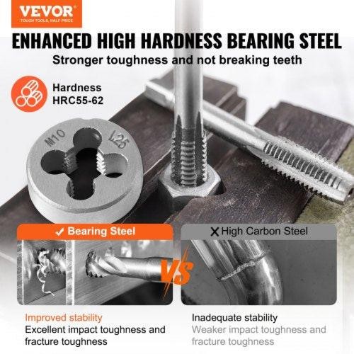 Tap and Die Set 80Piece Metric and SAE Standard Bearing Steel Taps and Die Set