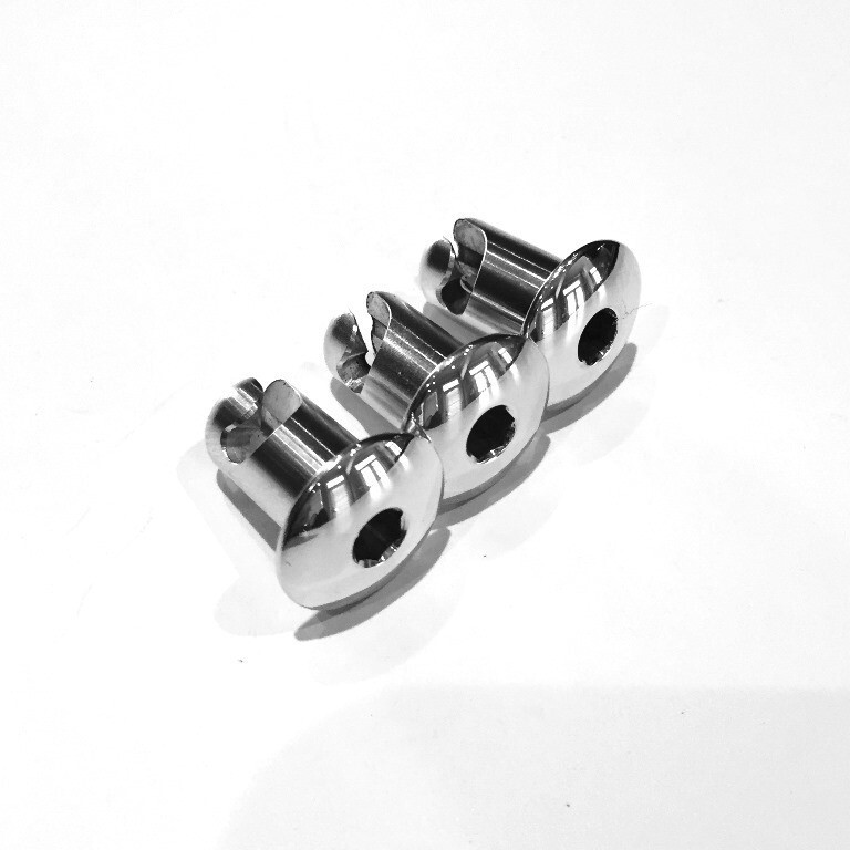 Polished Hex Head Qtr Turn DZUS Button Fasteners - 500 Dome 10pk
