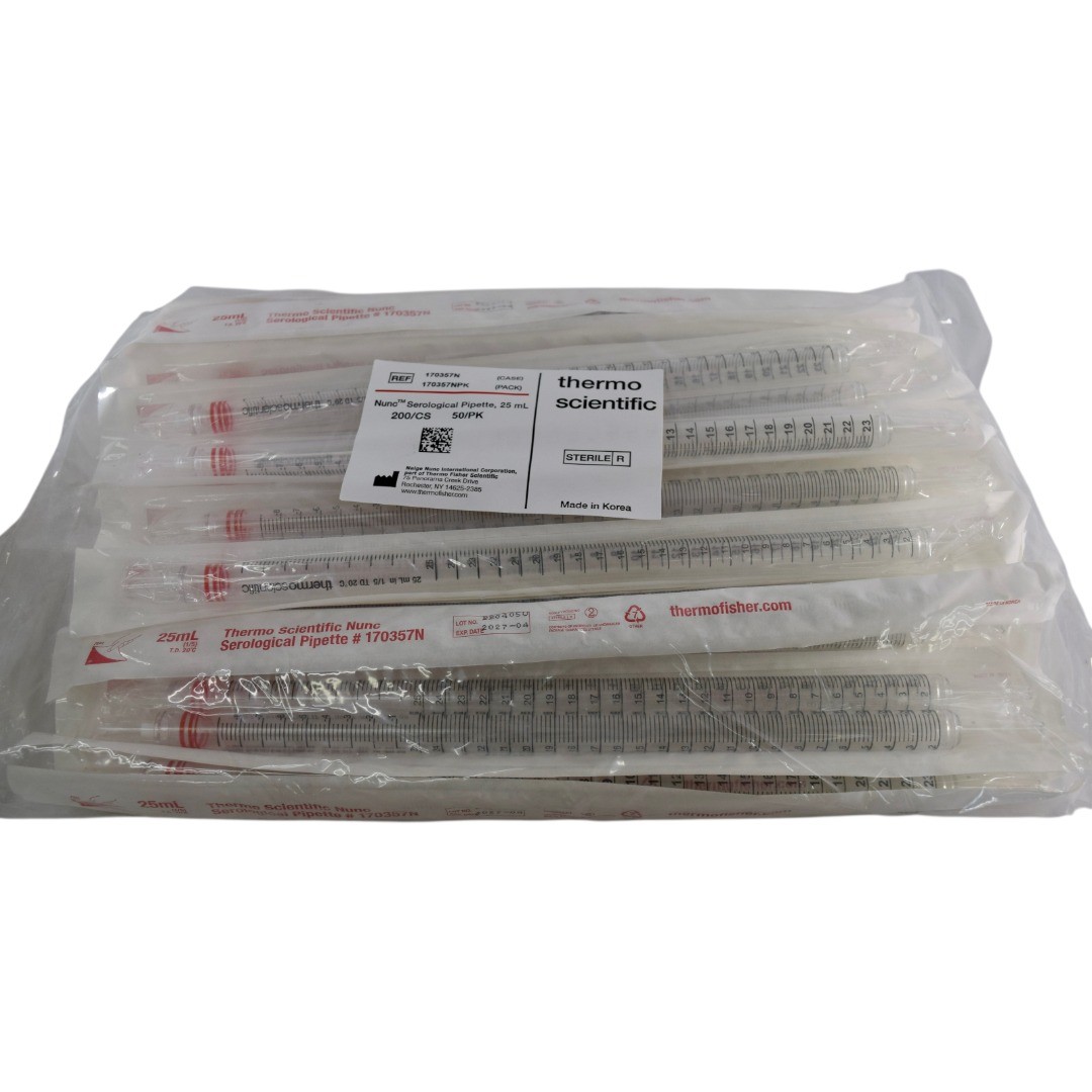 NEW Pack of 50 Thermo Scientific 170357NPK Nunc 25ml Serological Pipettes