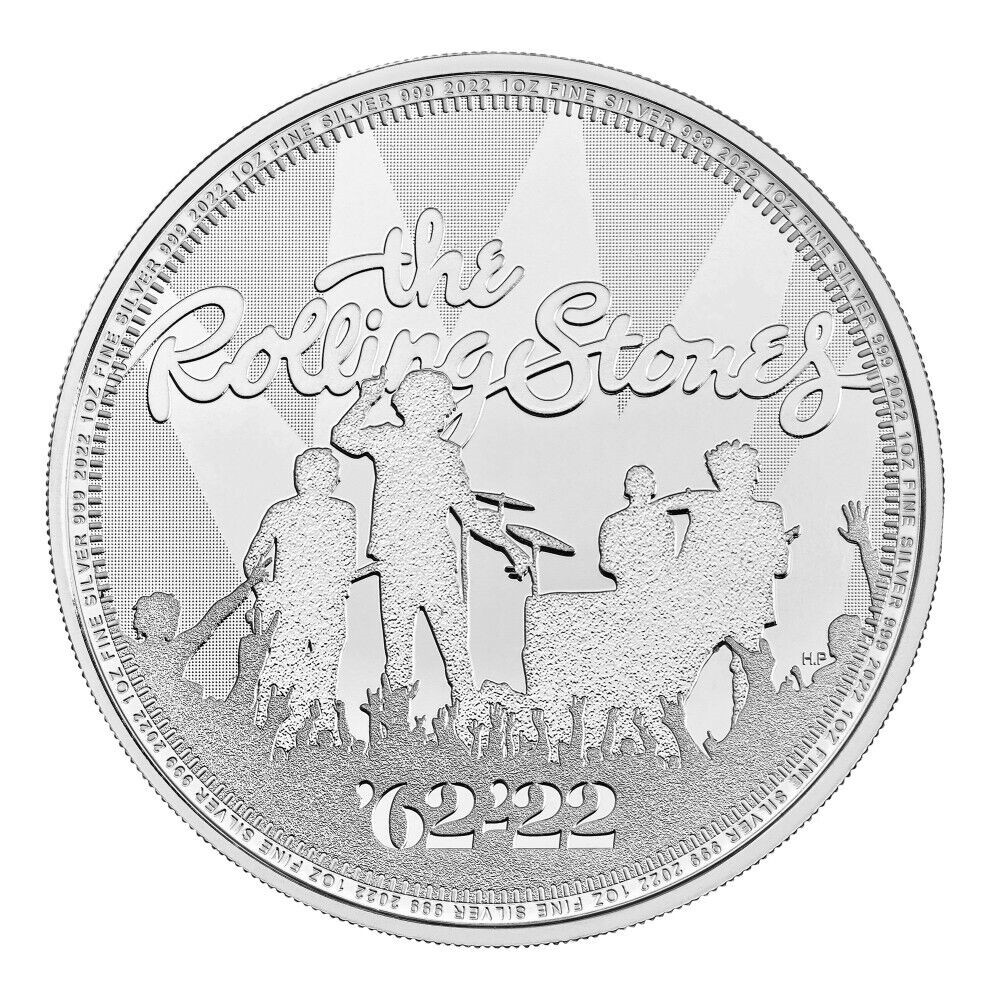2022 Great Britain 1 oz Silver Music Legends: The Rolling Stones BU - In Stock