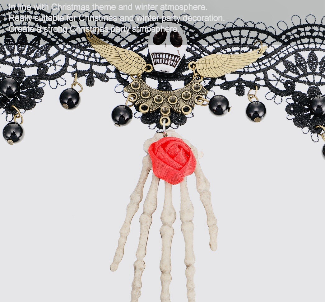 Witch Choker - Lace - Skull - Hand - Costume Accessory
