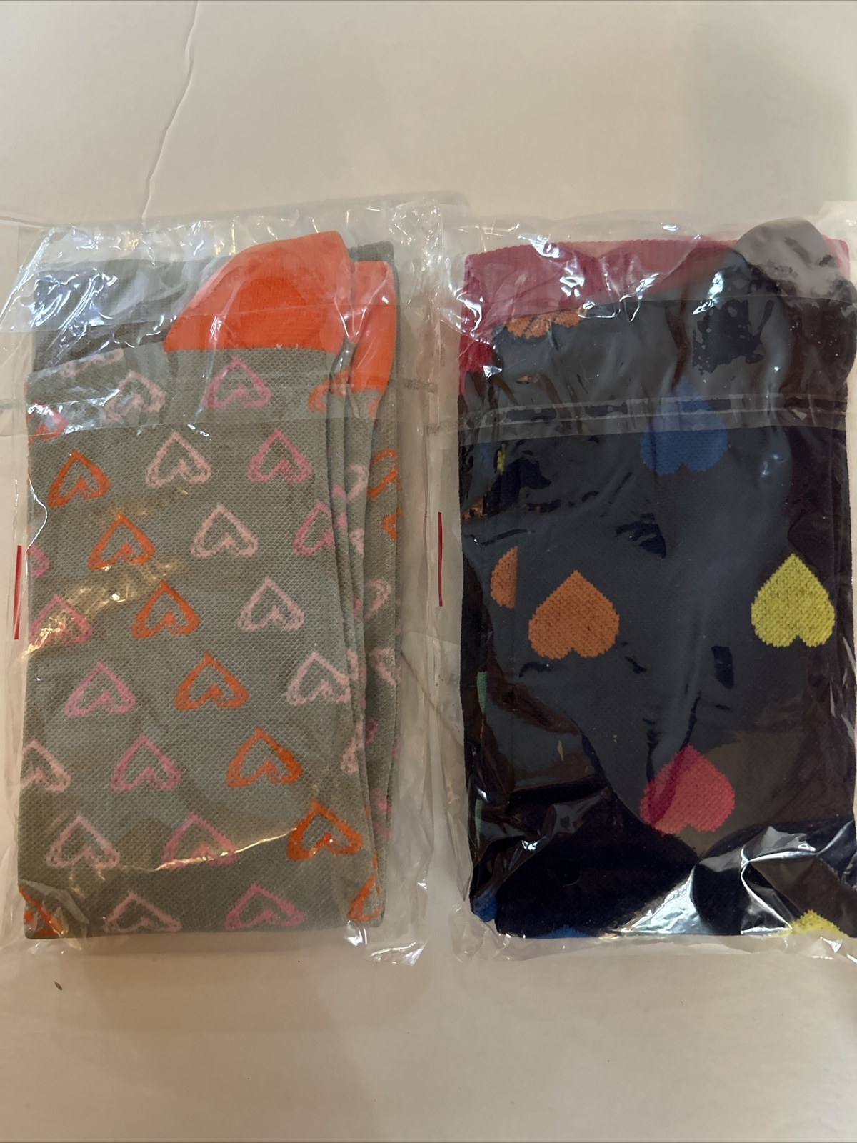 Mixed Color Heart Design Compression Socks 2 Pair