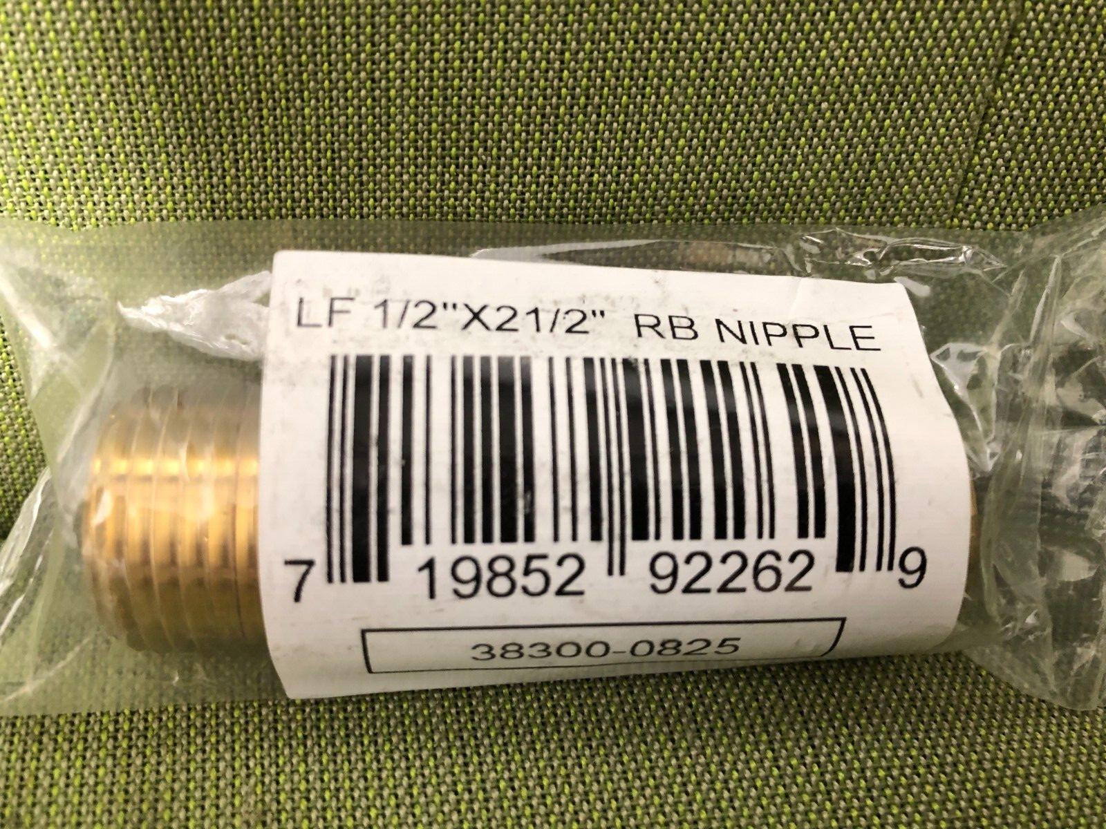 Anderson Metals 1/2 In. x 2-1/2 In. Red Close Brass Nipple 38300-0825