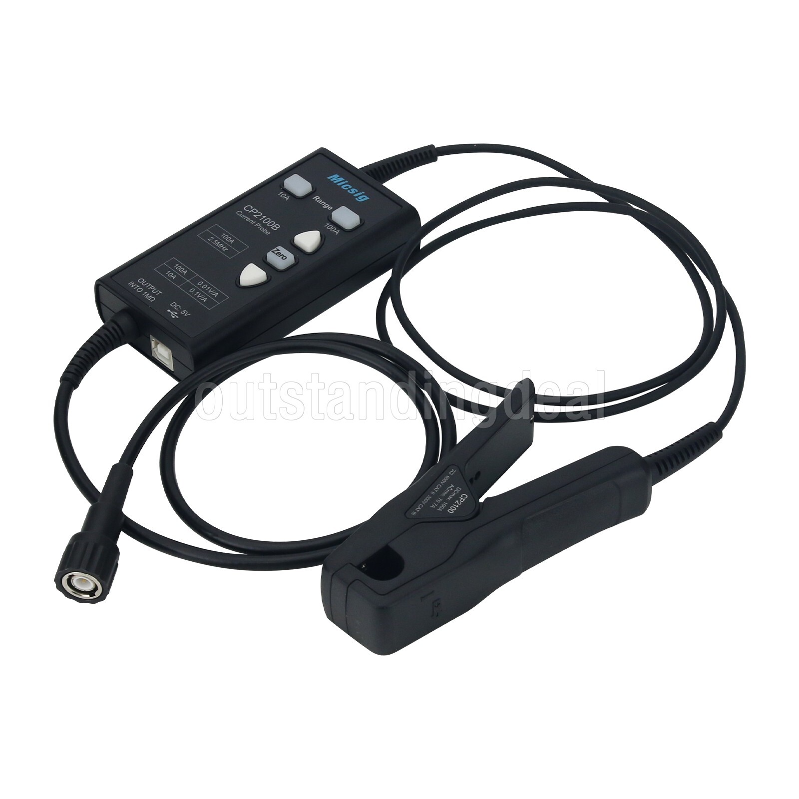 Micsig CP2100B 2.5MHz 10A/100A AC DC Current Probe USB Powered for Oscilloscopes