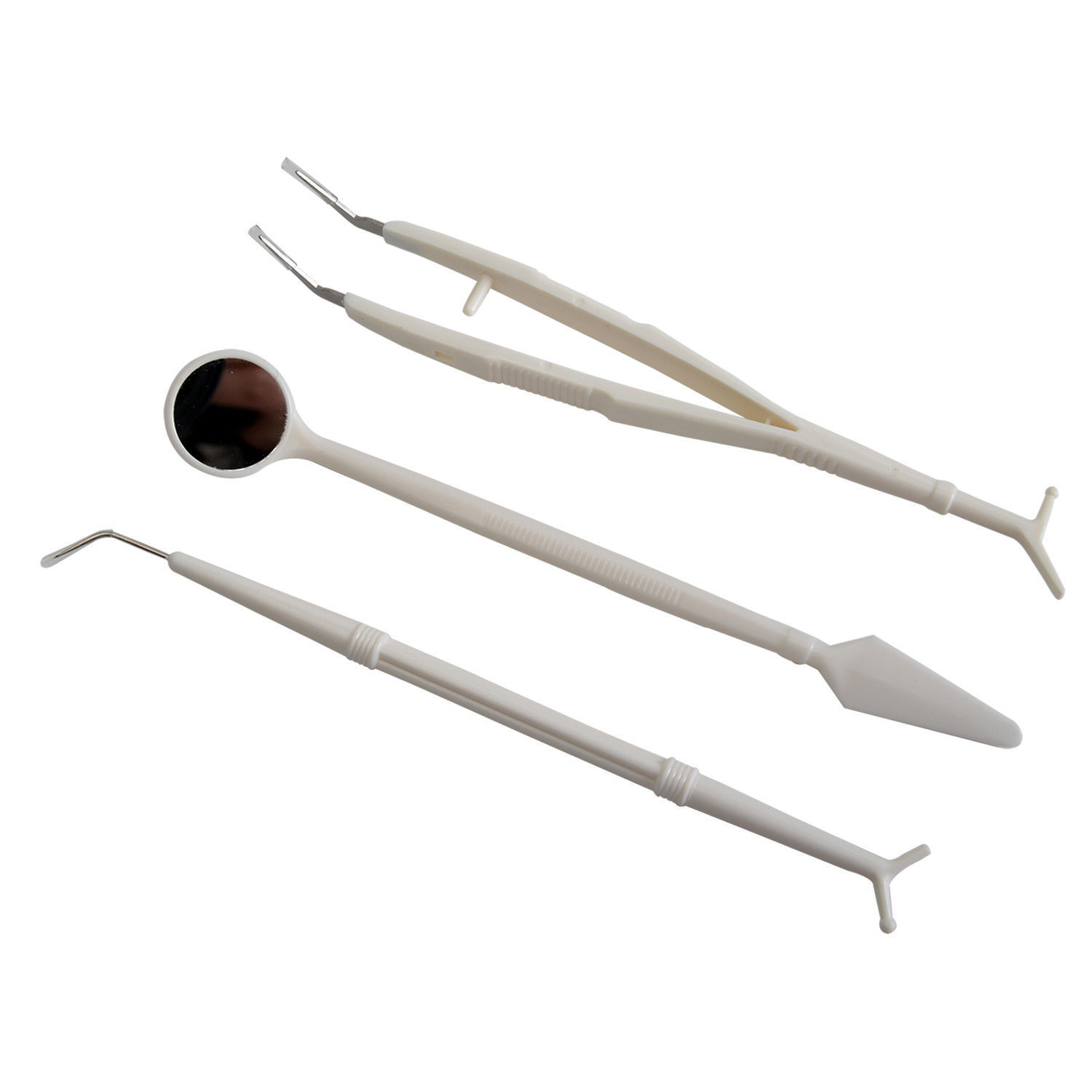 3 Pcs/Set Dental Lab Disposable Instruments Mirror & Probe & Cotton Plier Forcep