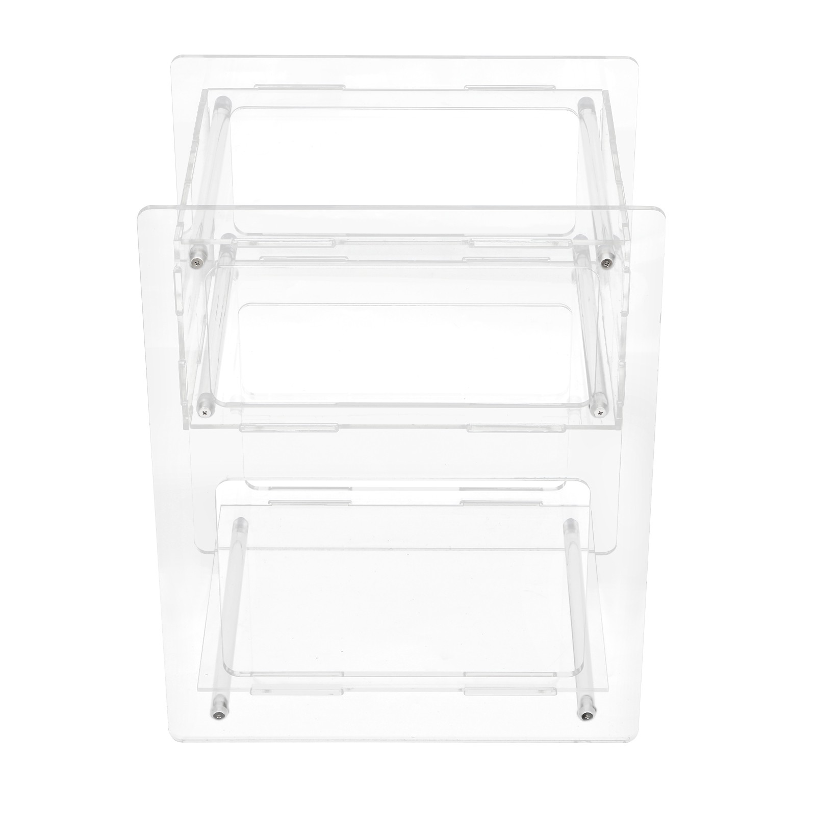 Free Standing Acrylic Side Table Acrylic Nightstand Rectangle Storage Shelf