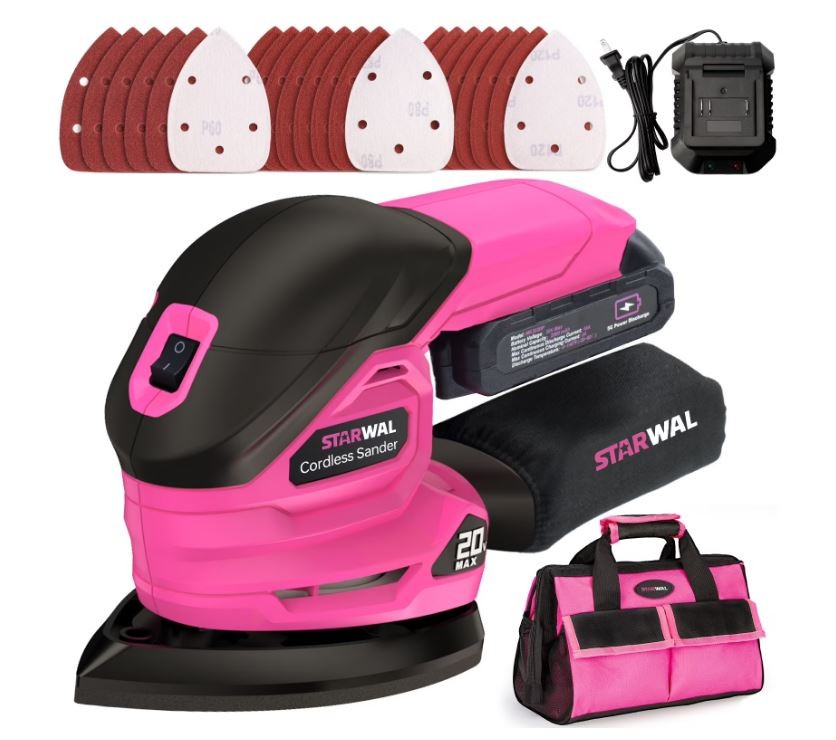 Starwal 120W Cordless Sander in Pink