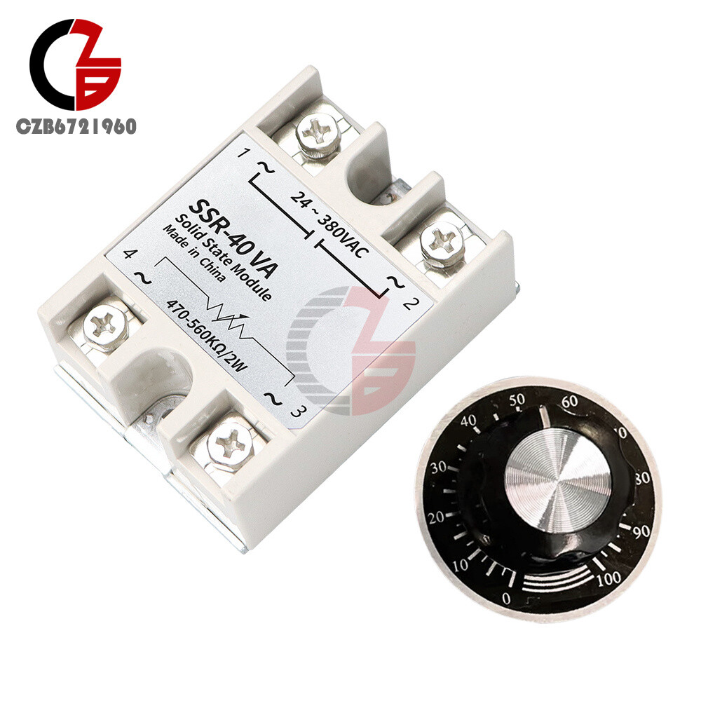 Solid State Relay Module with Knob Dial SSR-10VA SSR-25VA 40VA 60VA 80VA 100VA