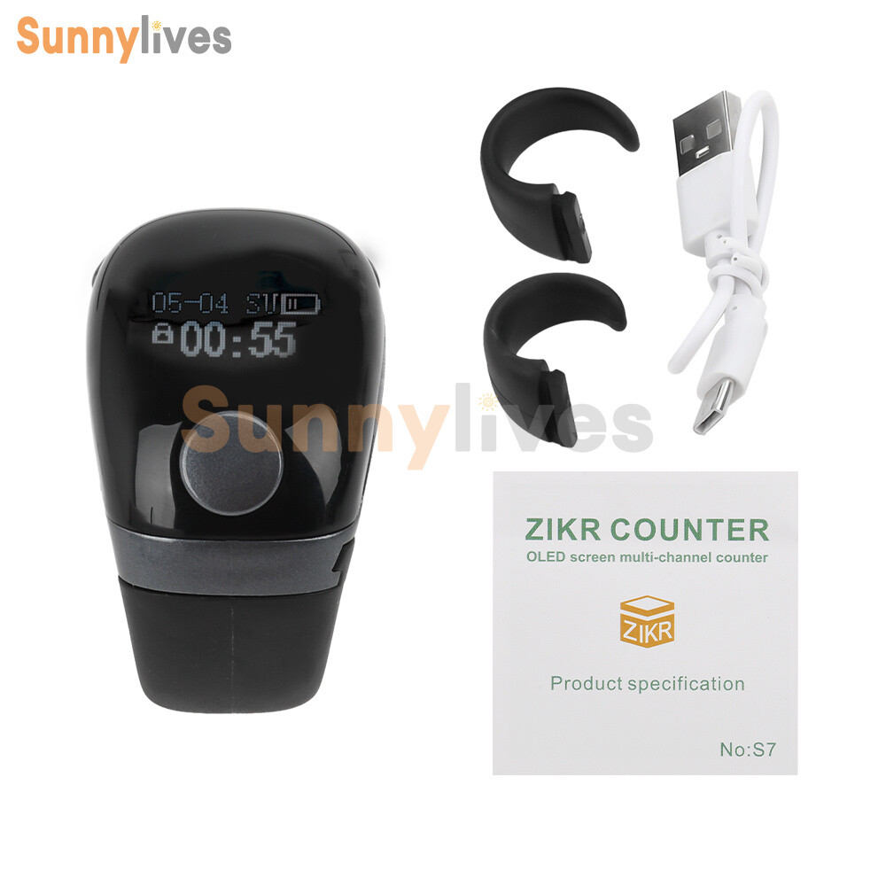 S7 OLED Display Finger Counter Portable Digital Ring Counter Type-C Rechargeable