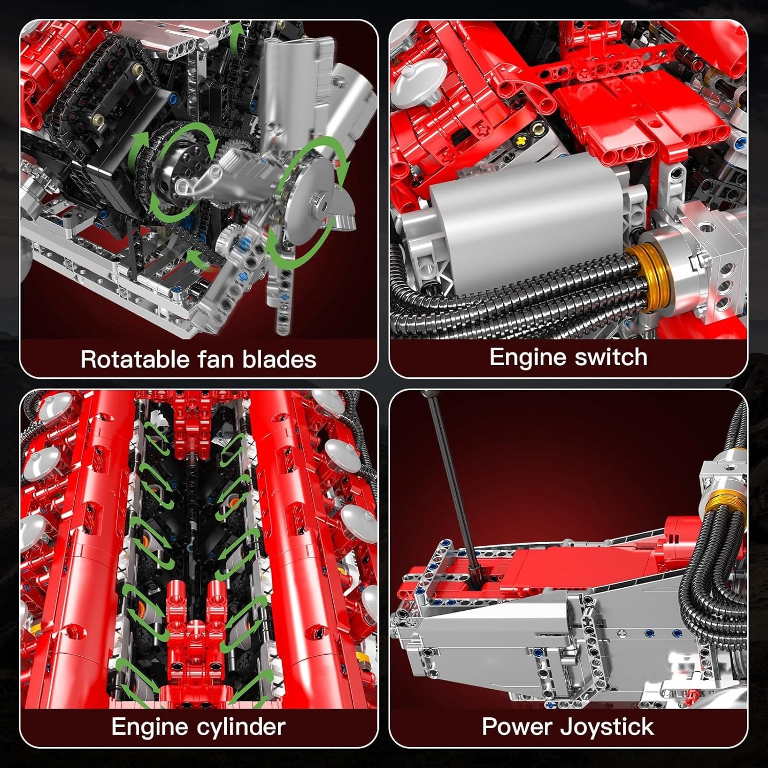 V12 Engine Building Sets, V8 Model Engine Kit for Adults, Engine Scale Model wit