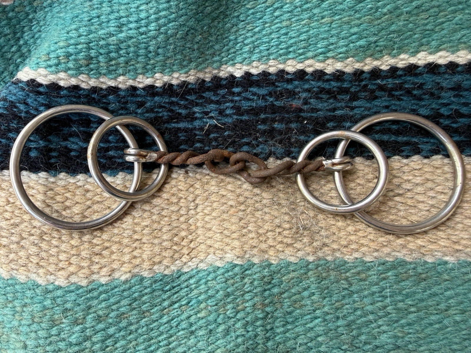 Used Sweet Iron Twisted Chain Snaffle - Marked CC