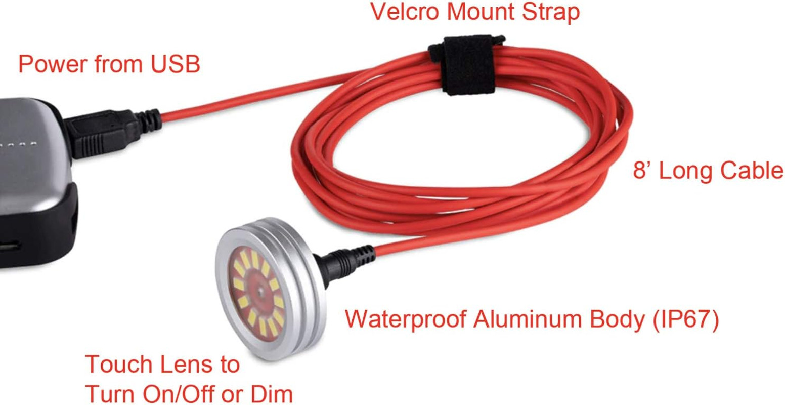 Emergency USB Led Light - Waterproof, Dimmable Brightness Levels & Touch Control