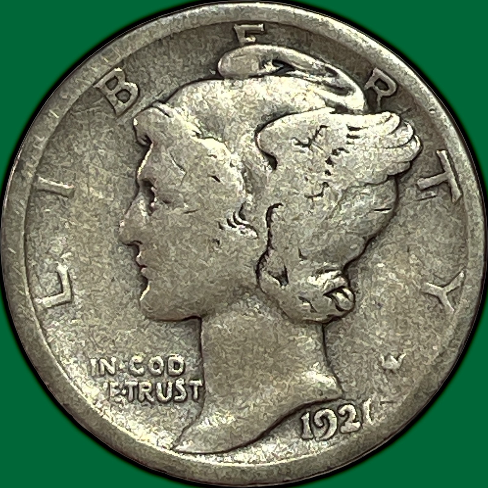 1921-D Mercury Dime Very Good VG Coin #44243