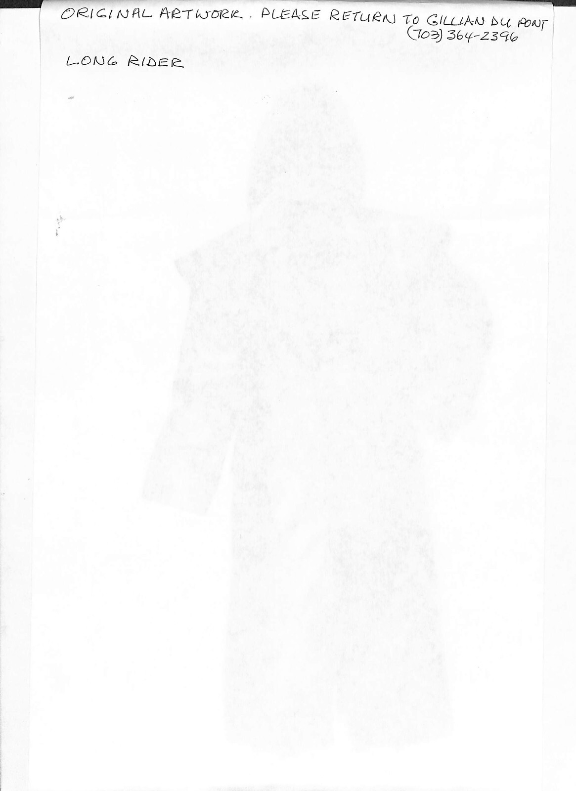 Long Rider Graphite Drawing