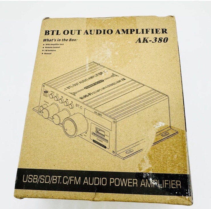 AK380 Bluetooth Audio Power Amplifier Speaker Receiver New