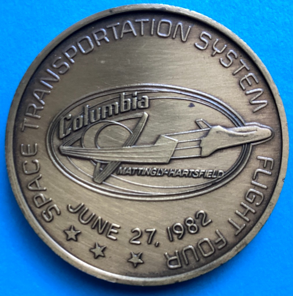 NASA SPACE SHUTTLE COIN / MEDAL, COLUMBIA, STS-4 FINAL TEST FLIGHT