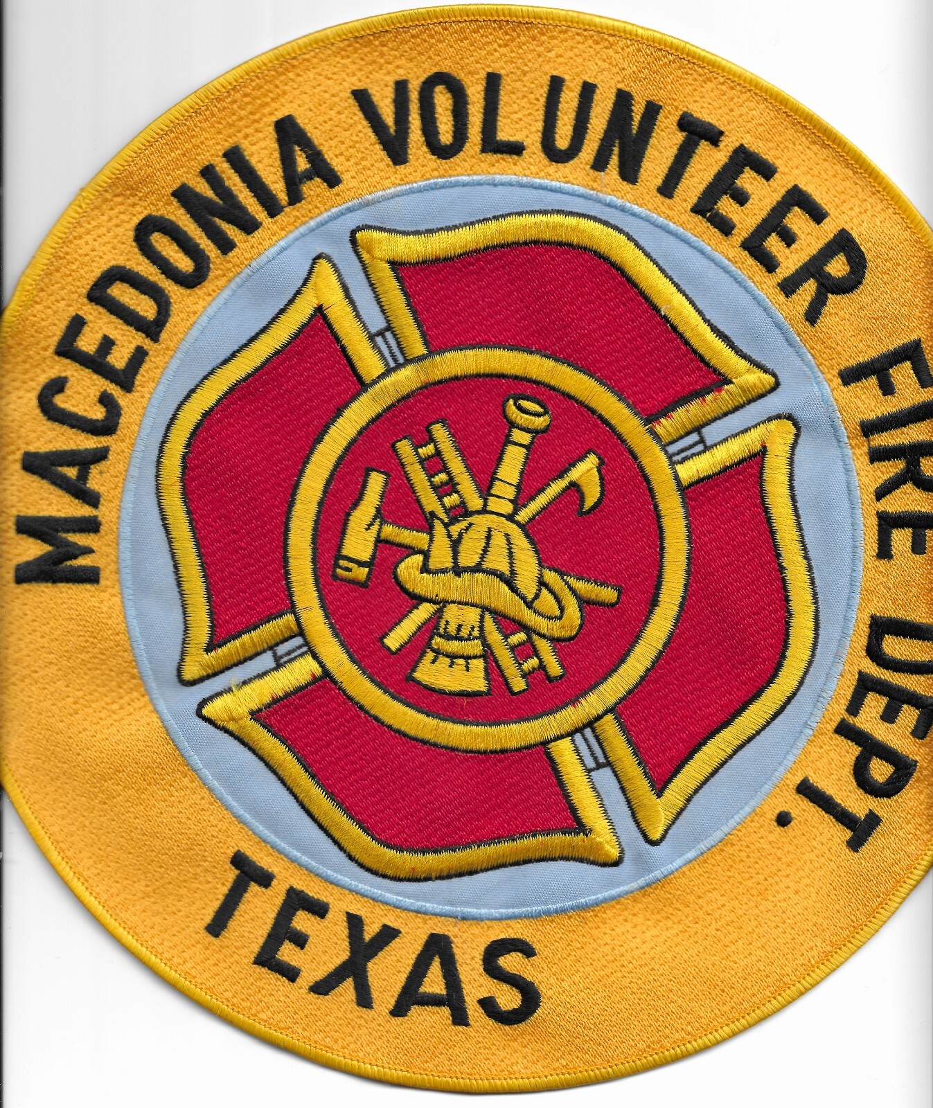 Vintage - Macedonia Volunteer Fire Dept., TX (10" round jacket size) fire patch