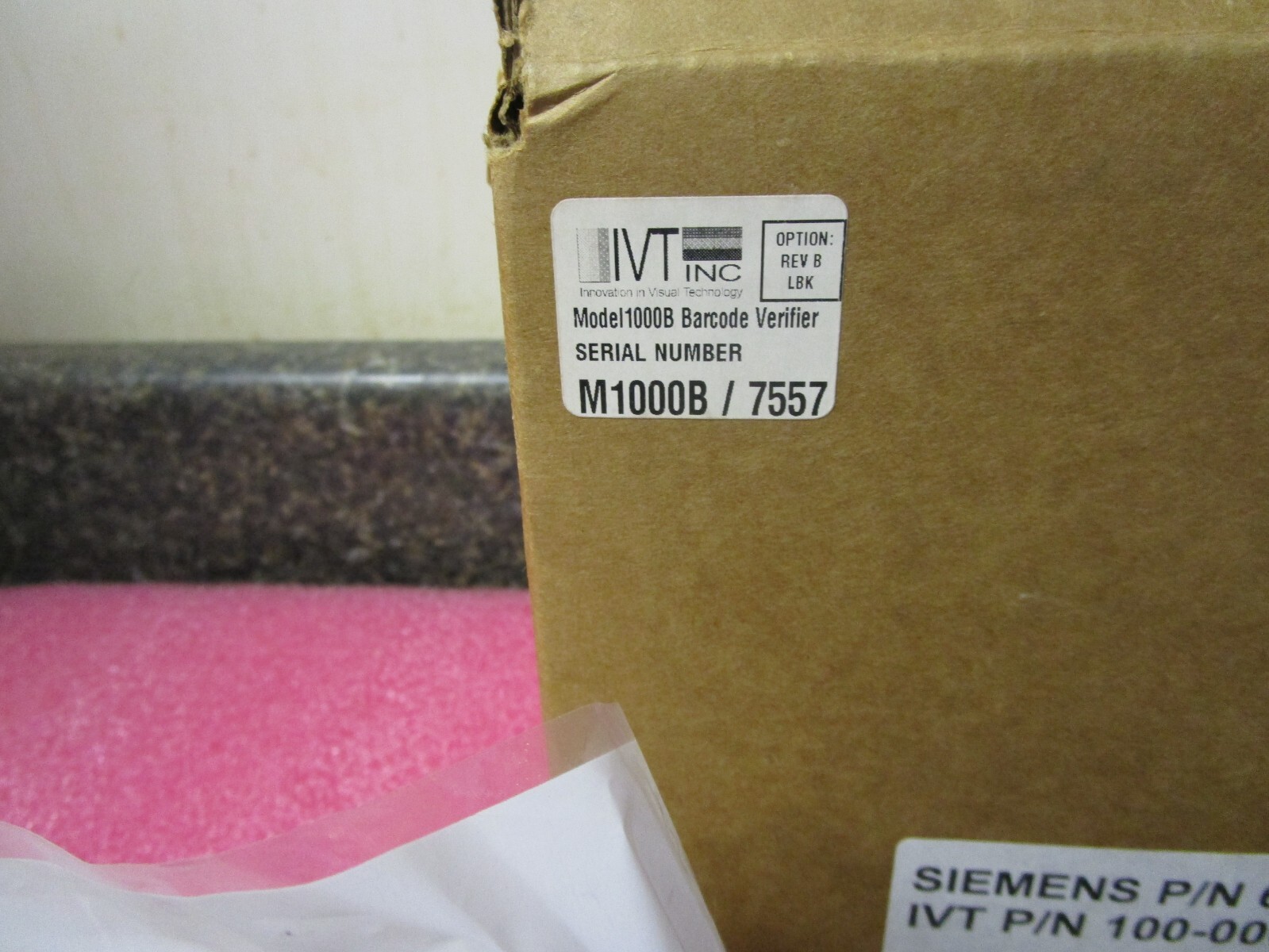 Siemens IVT Innovation in Visual Technology BarCode Reader Verifier 1000 M1000B