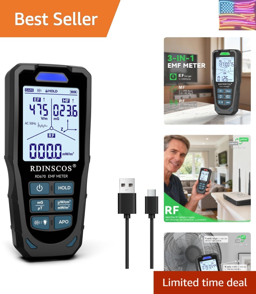 EMF Meter 5G RF Detector – Electric, Magnetic & Radio Frequency Field Tester ...