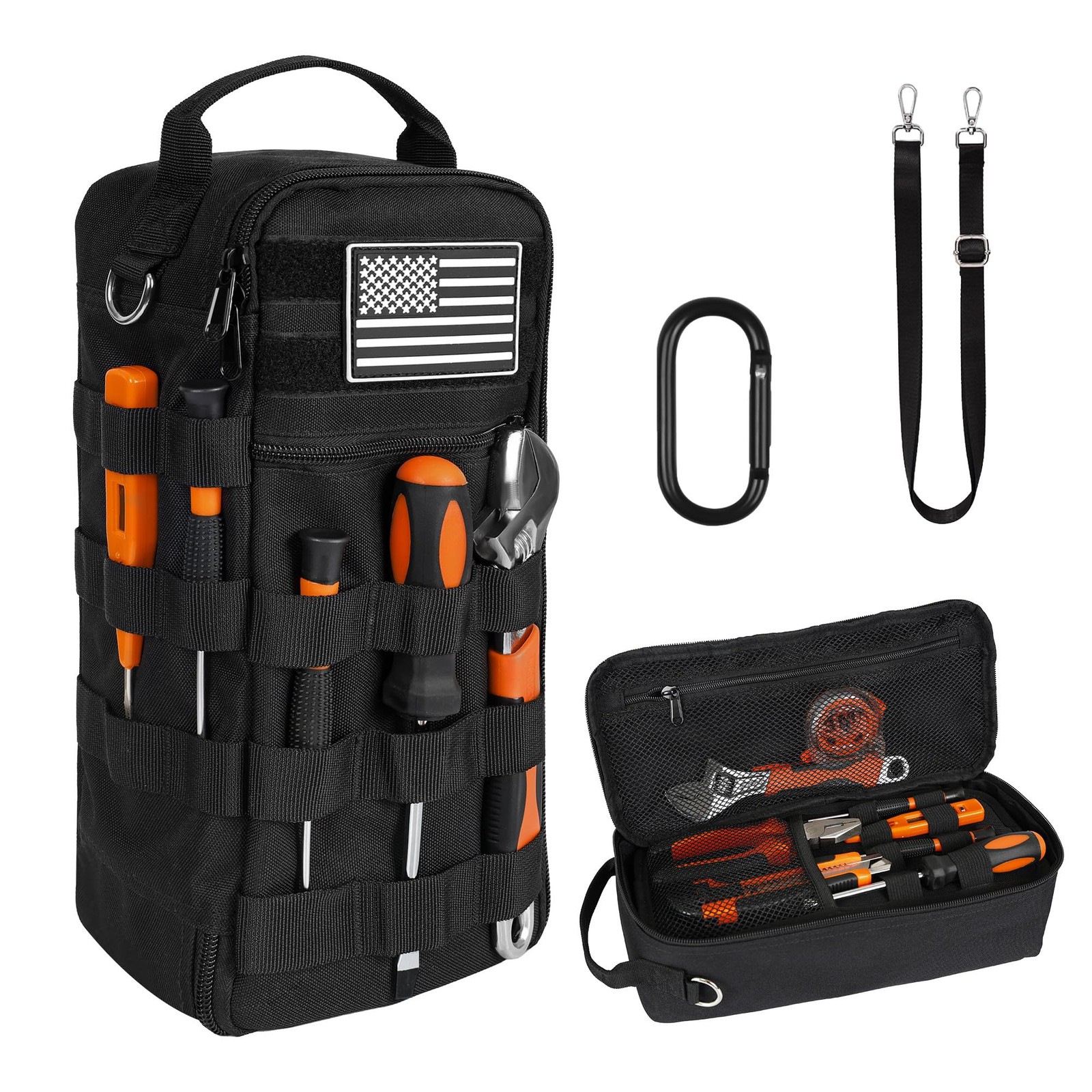 13 Inch Portable Small Tool Bag, Heavy Duty Tool Organizer Bag with Shoulder ...